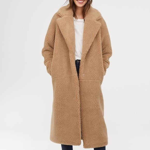 Long Pile Faux Fur Teddy Bear Coat 